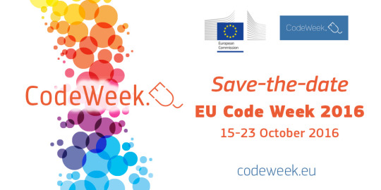 Save the date: EU Code Week 15-23 October 2016 | Code Week